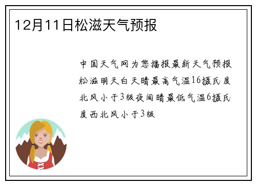 12月11日松滋天气预报